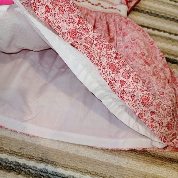 Vintage BORDINO All Over Floral Embroidered Rose Detail Frilly Ruffle Dress 6T - Picture 7 of 15